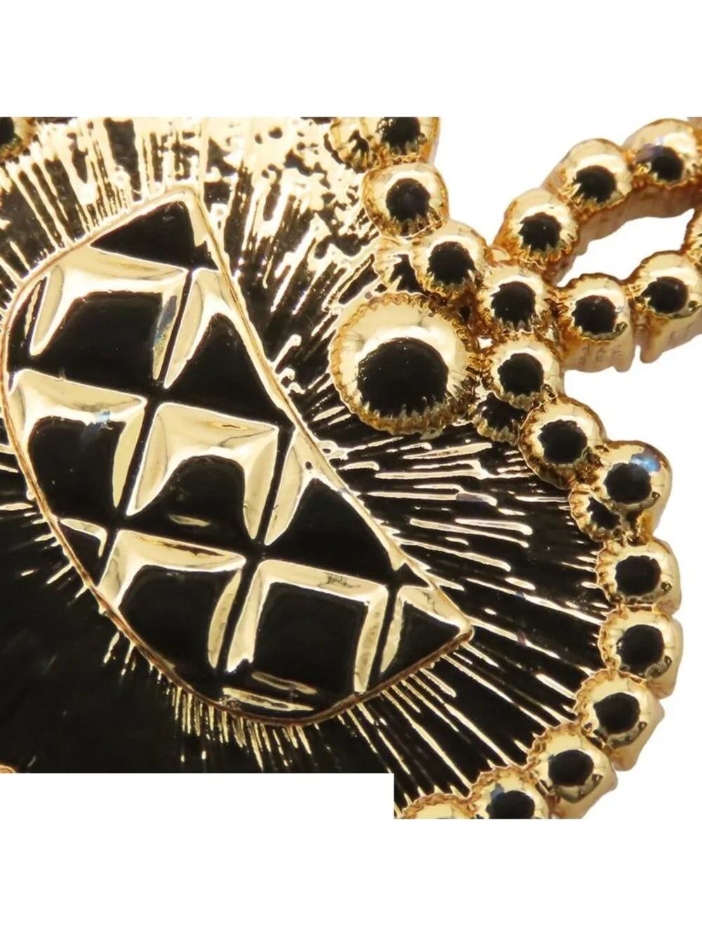 Chanel Earrings Gold Metal Rhinestone Costume Pearl Heart Flower Motif CC Logo
